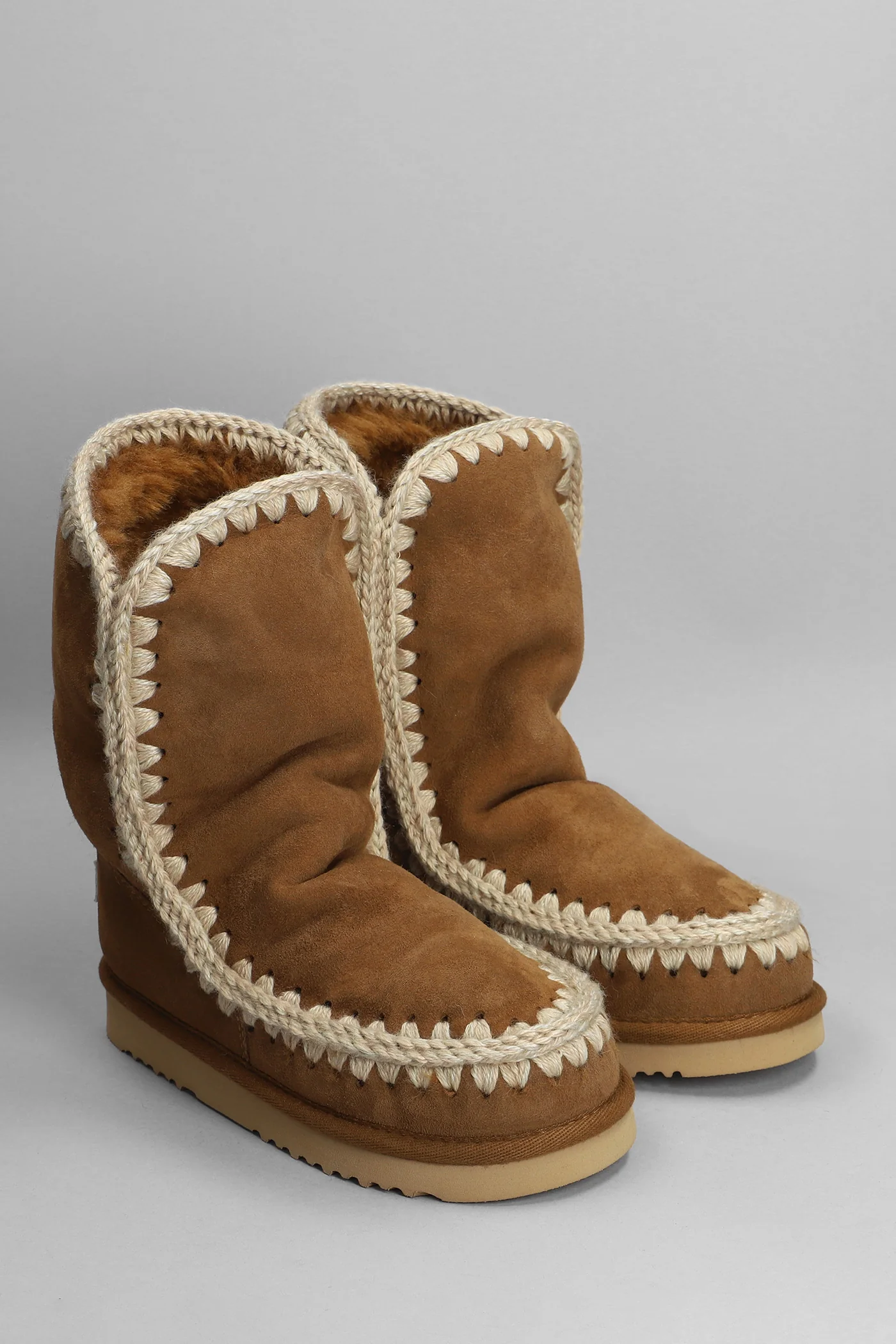 Eskimo 24 low heels Ankle boots in leather color suede - Image 2