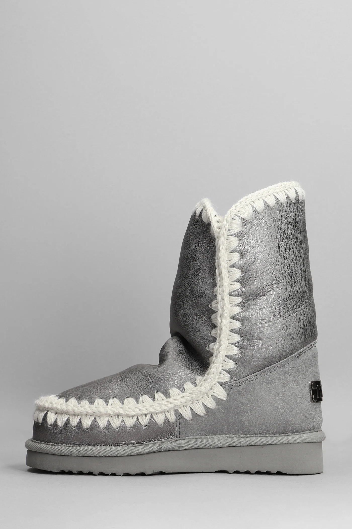 Eskimo 24 low heels Ankle boots in silver glitter - Image 3