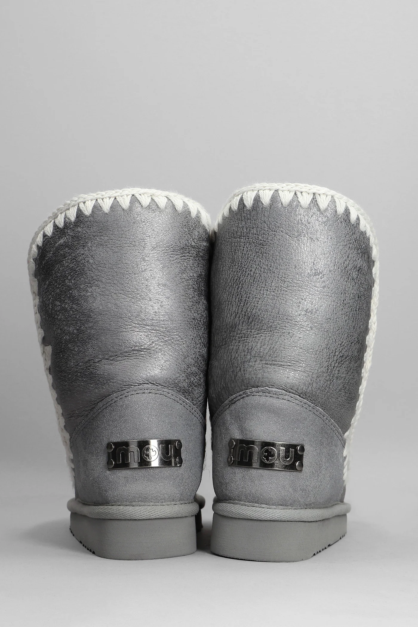 Eskimo 24 low heels Ankle boots in silver glitter - Image 4