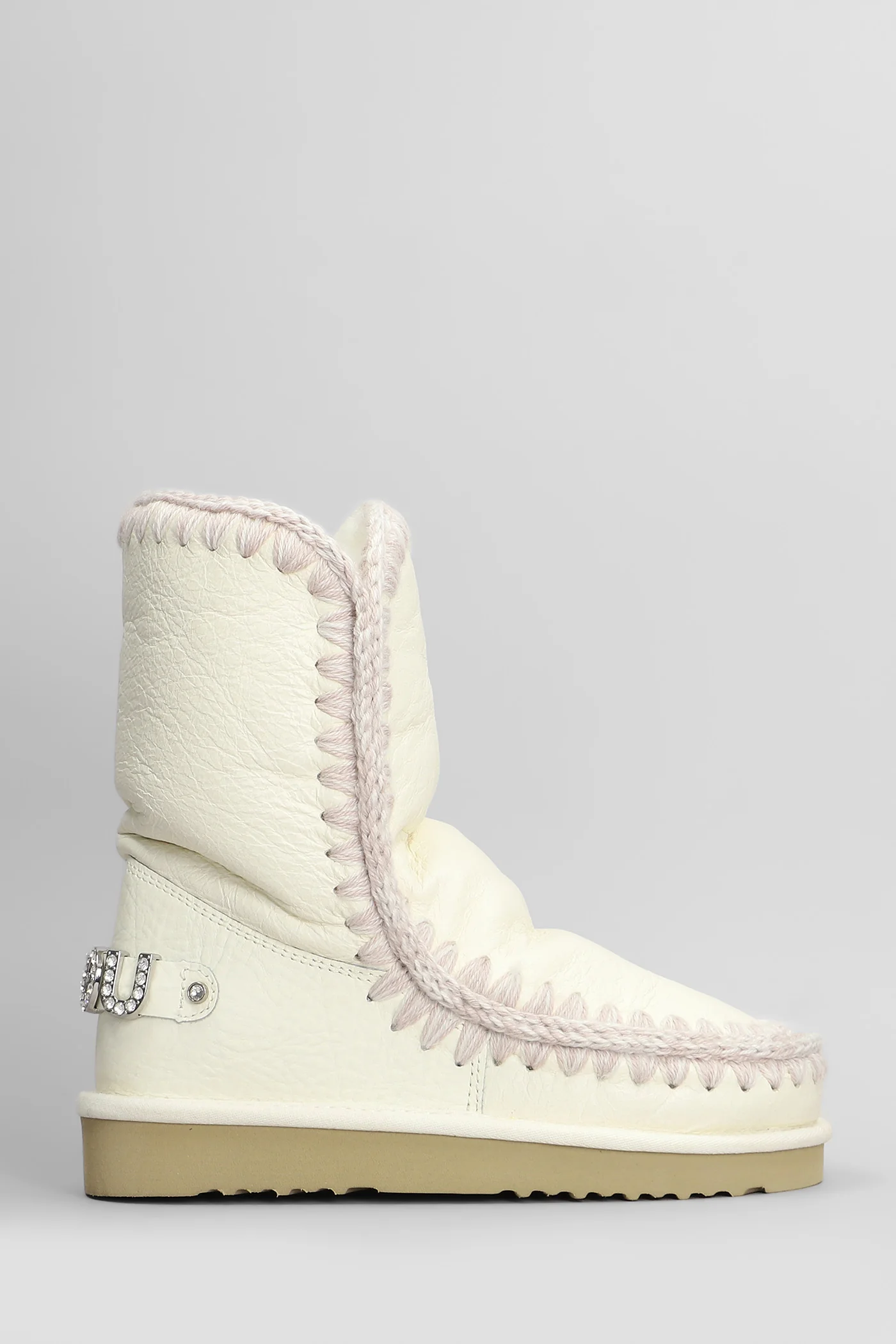 Eskimo 24 low heels Ankle boots in white suede