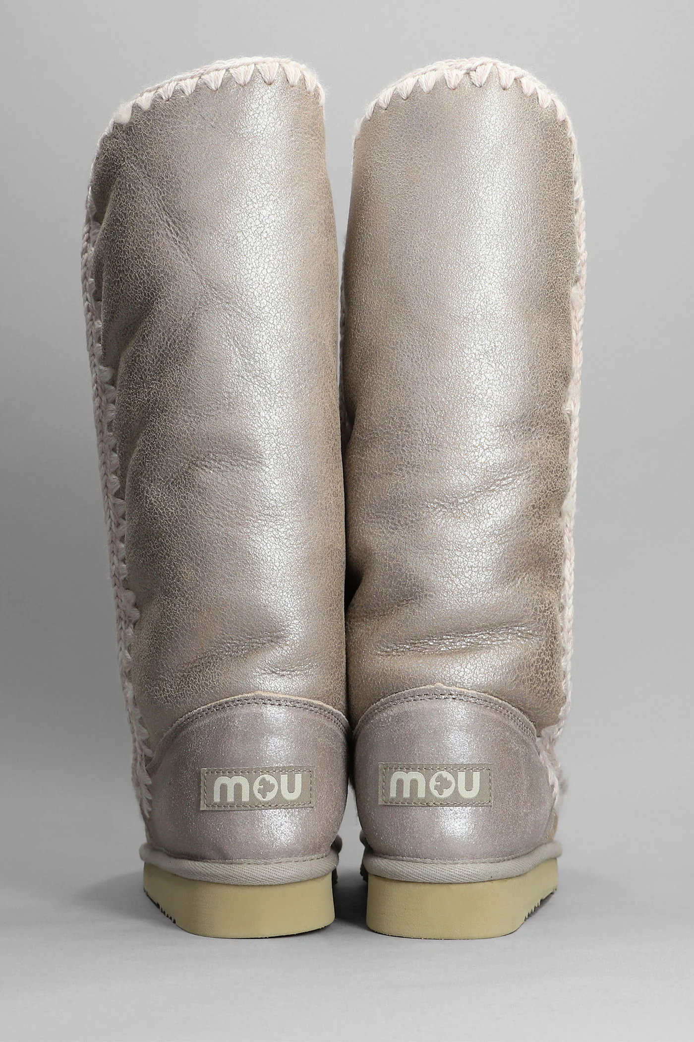 Eskimo 40 low heels boots in beige suede - Image 4