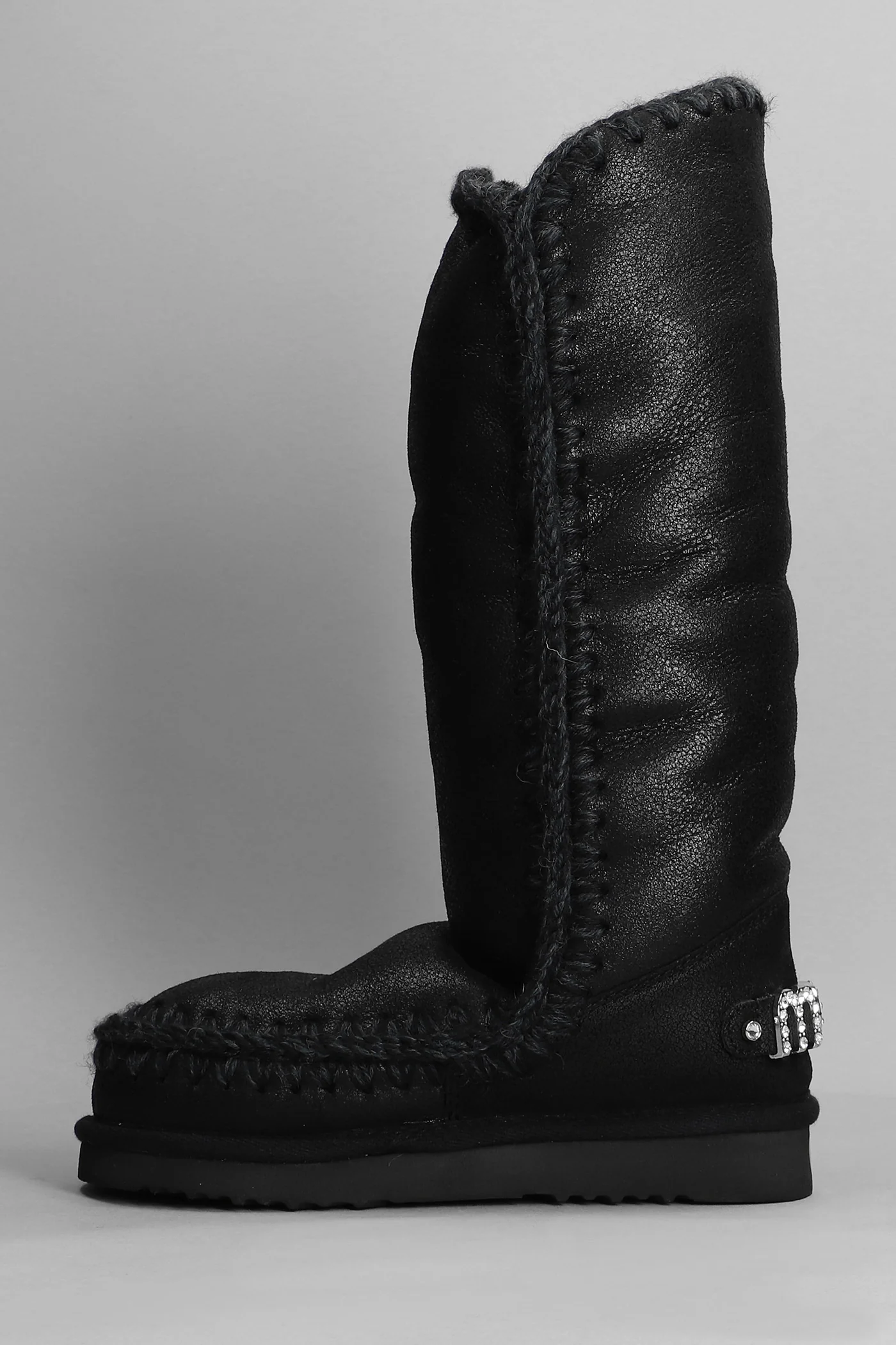 Eskimo 40 low heels boots in black leather - Image 3