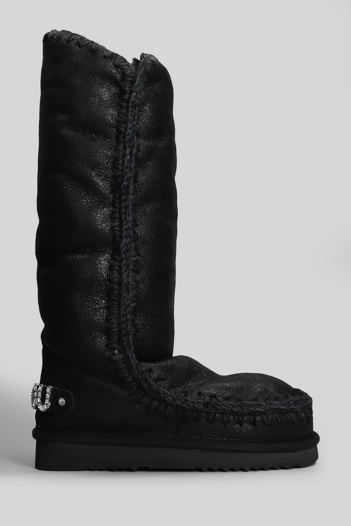 Eskimo 40 low heels boots in black leather