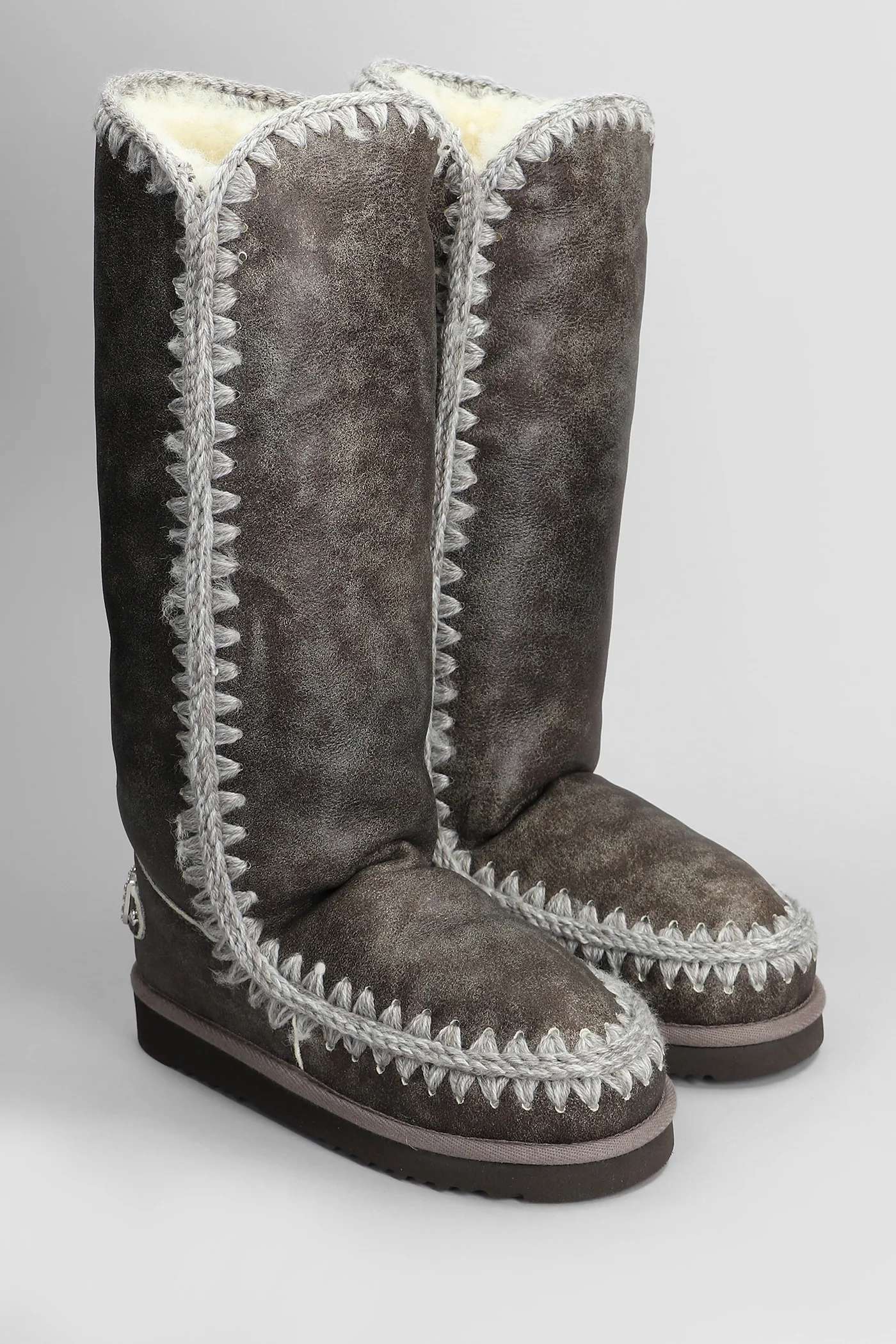 Eskimo 40 low heels boots in brown leather - Image 2
