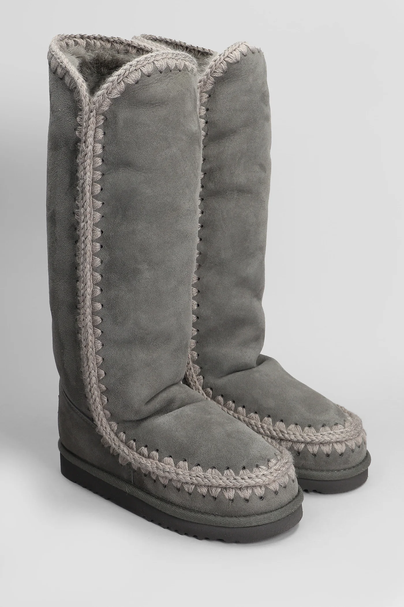 Eskimo 40 low heels boots in grey suede - Image 2