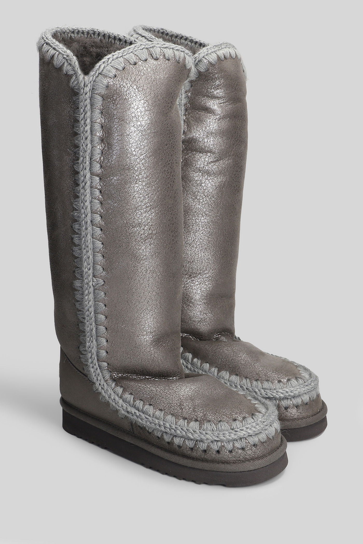 Eskimo 40 low heels boots in grey suede - Image 2