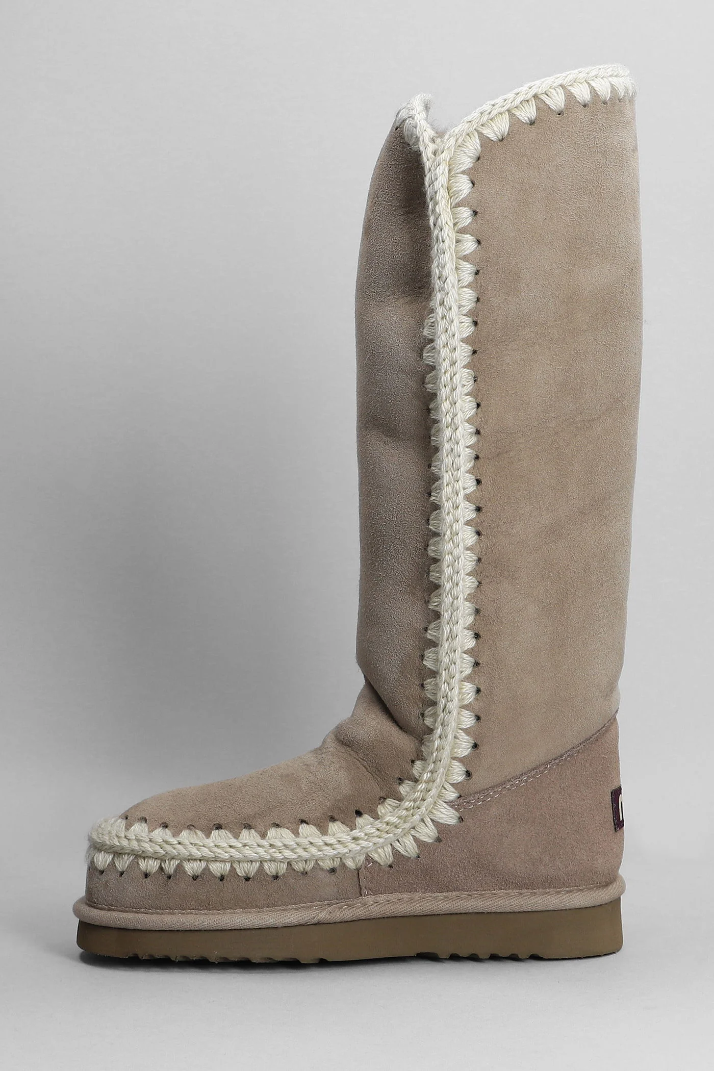 Eskimo 40 low heels boots in taupe suede - Image 3