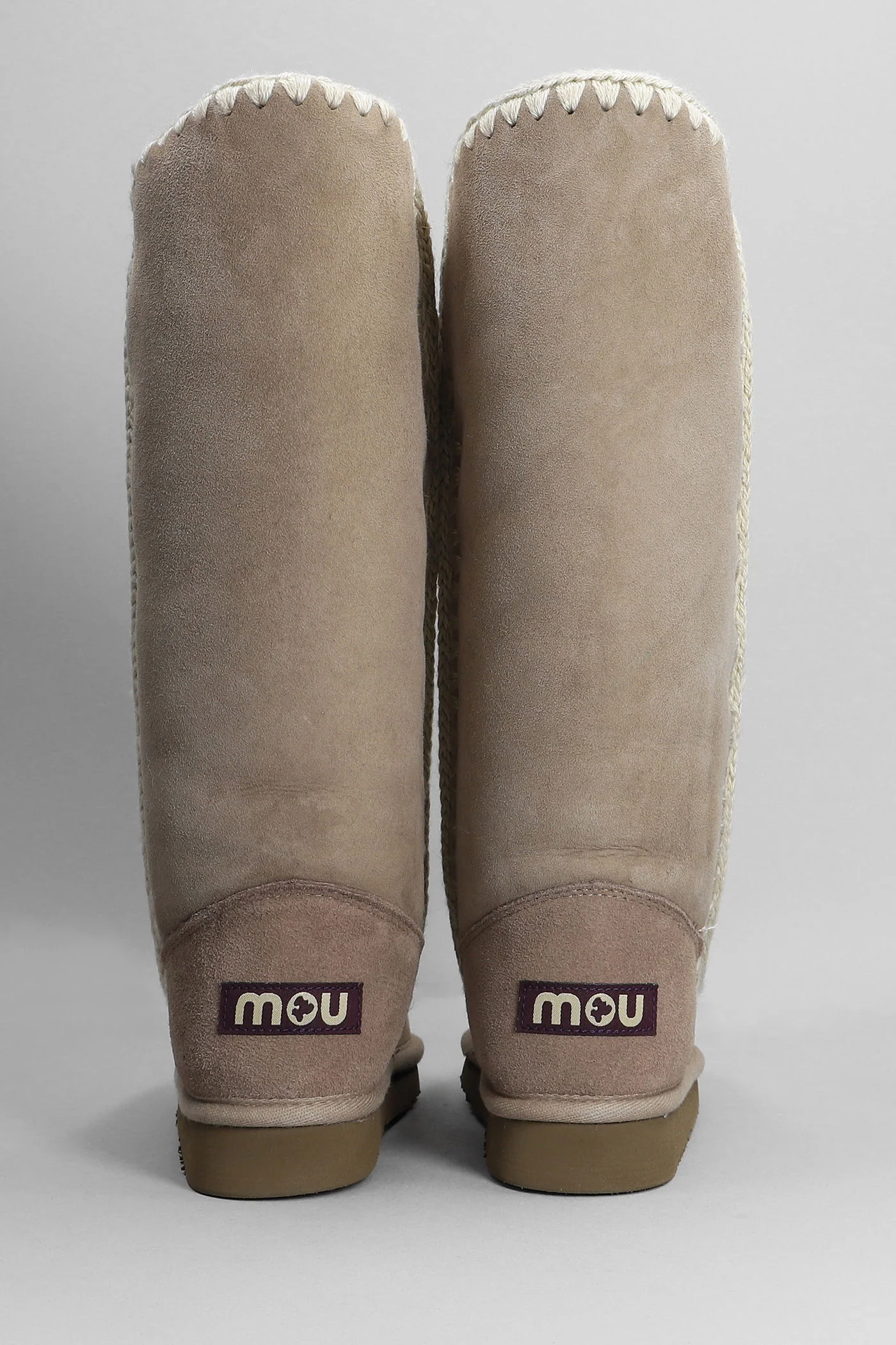 Eskimo 40 low heels boots in taupe suede - Image 4