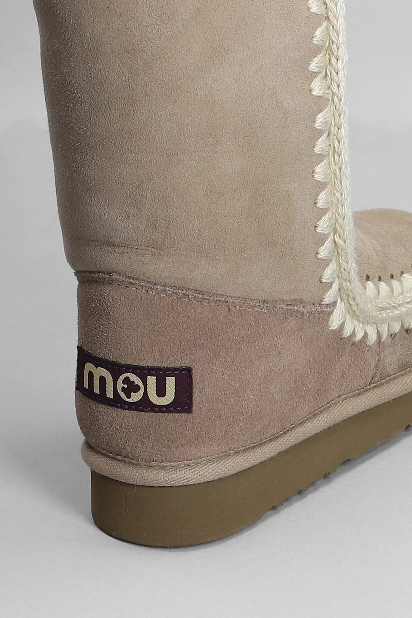 Eskimo 40 low heels boots in taupe suede - Image 5