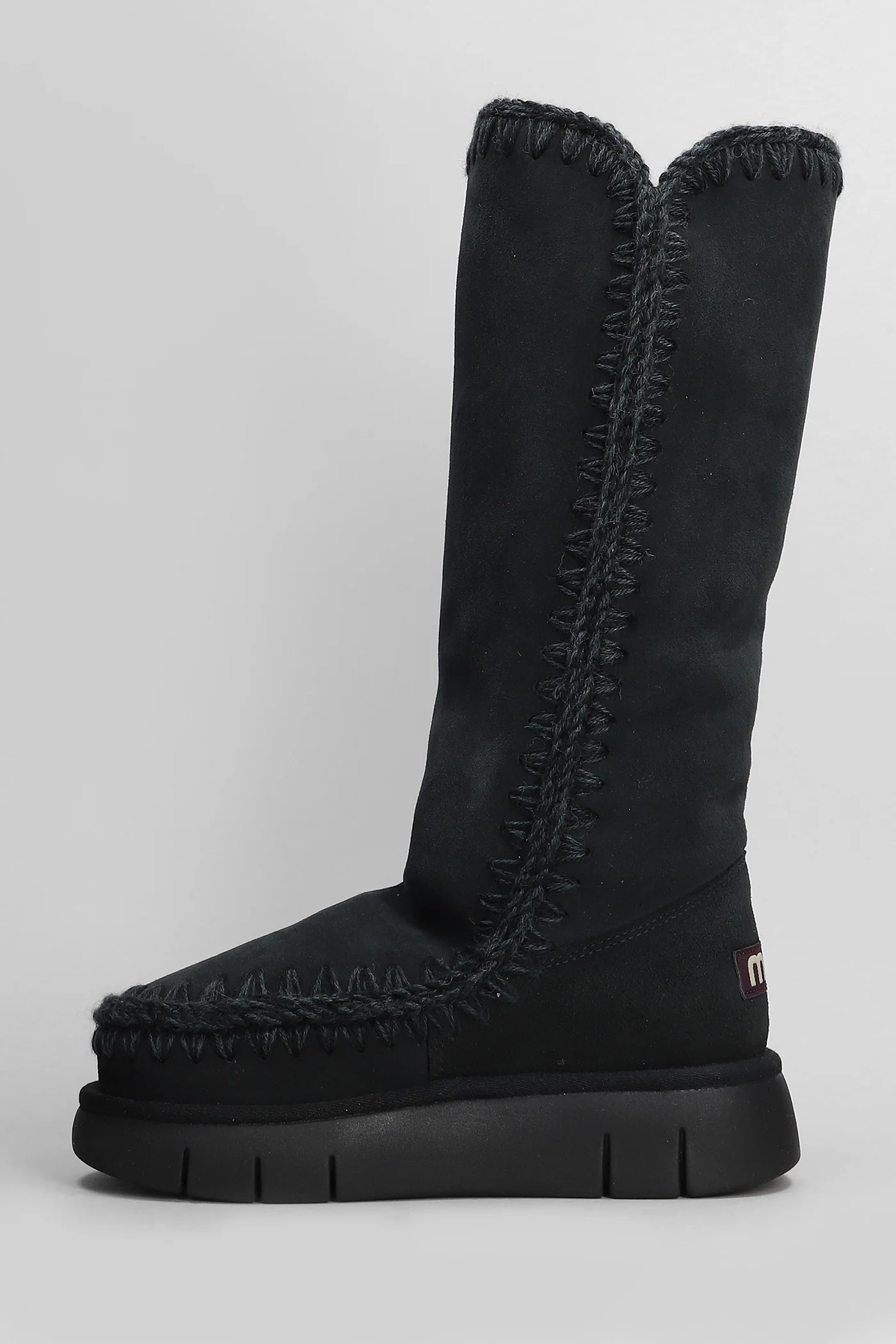 Eskimo bounce 40 low heels boots in black suede - Image 3
