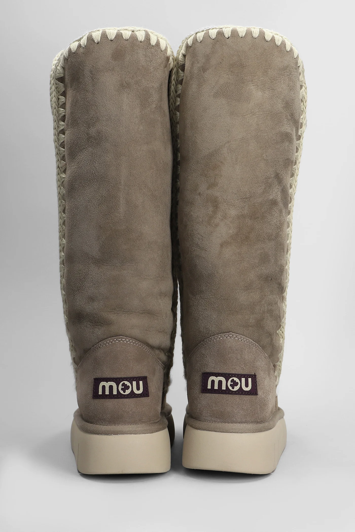 Eskimo bounce 40 low heels boots in grey suede - Image 4