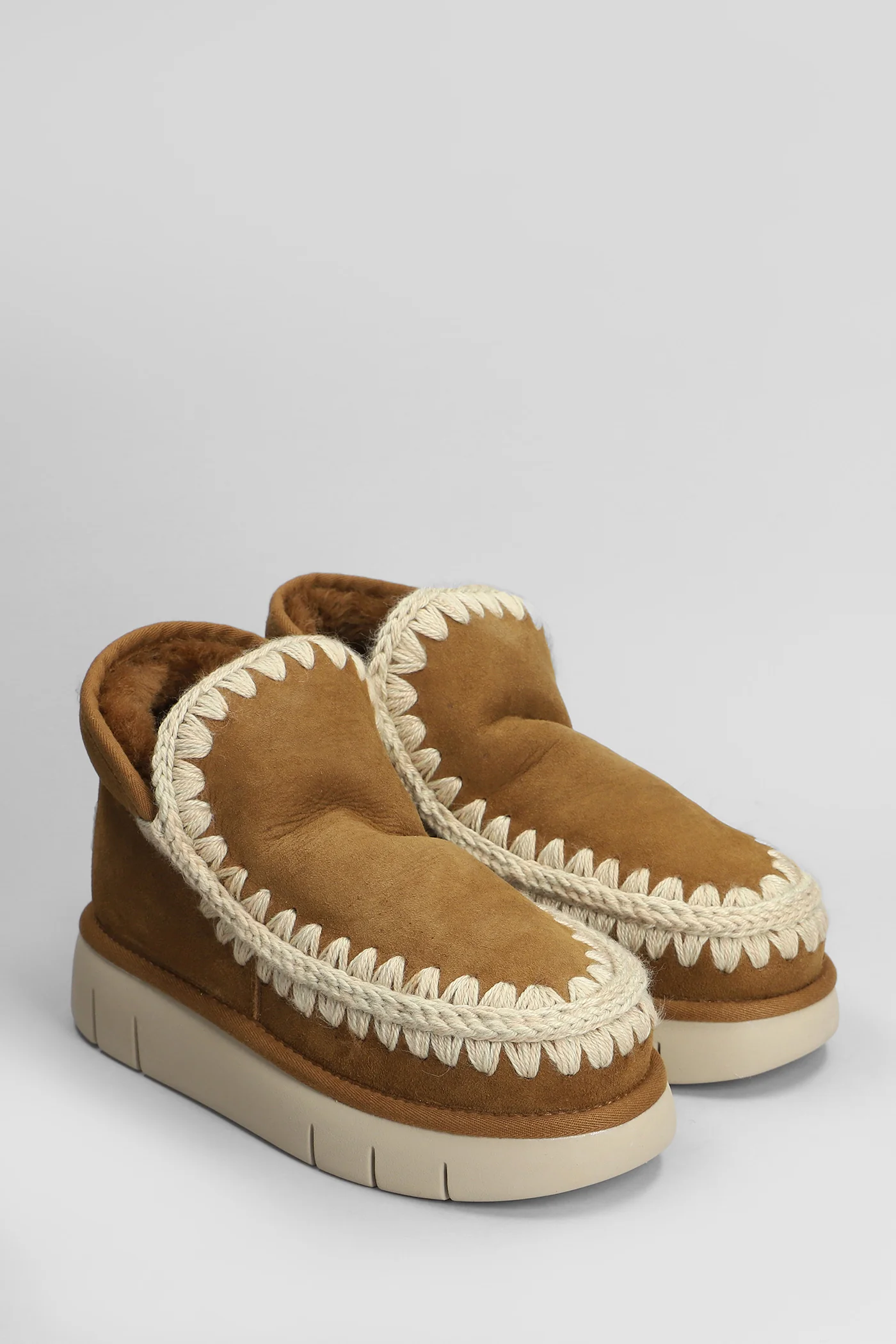 Eskimo bounce low heels Ankle boots in brown suede - Image 2