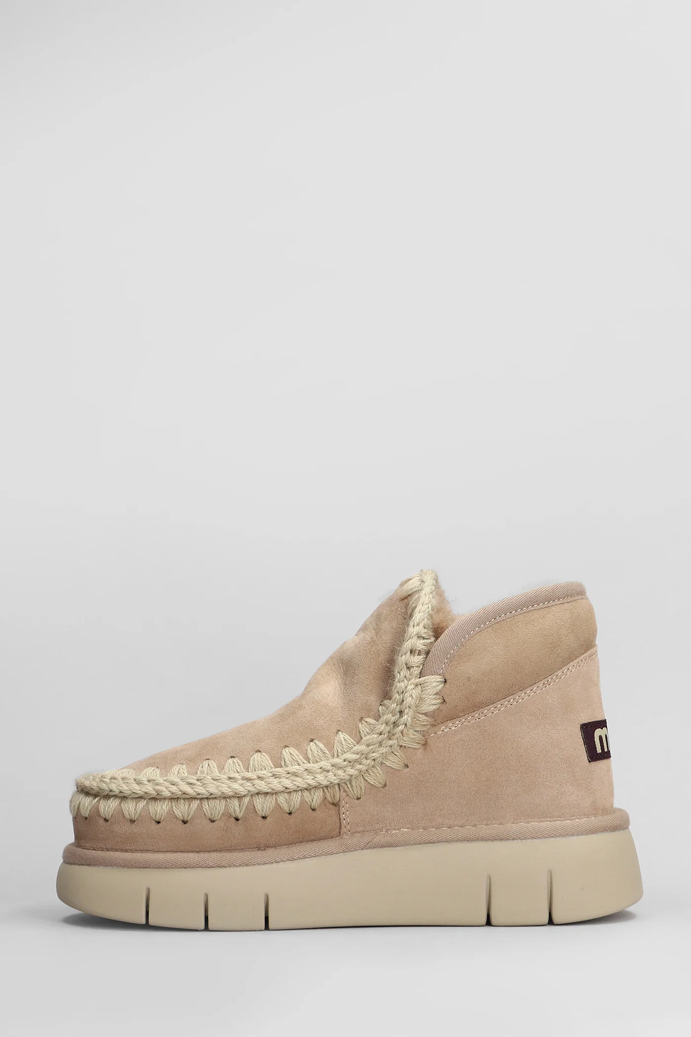 Eskimo bounce low heels Ankle boots in Camel suede - Image 3
