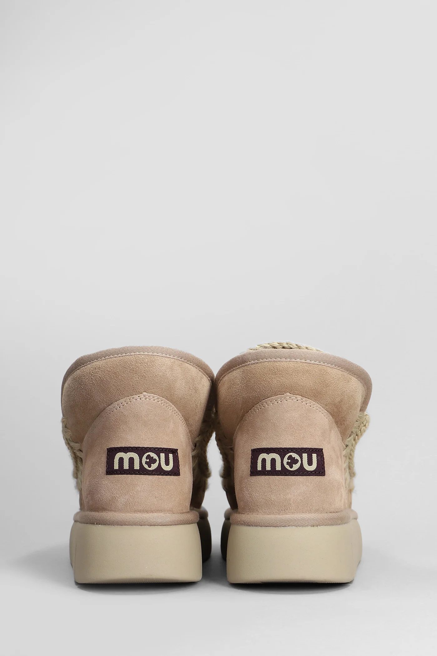 Eskimo bounce low heels Ankle boots in Camel suede - Image 4