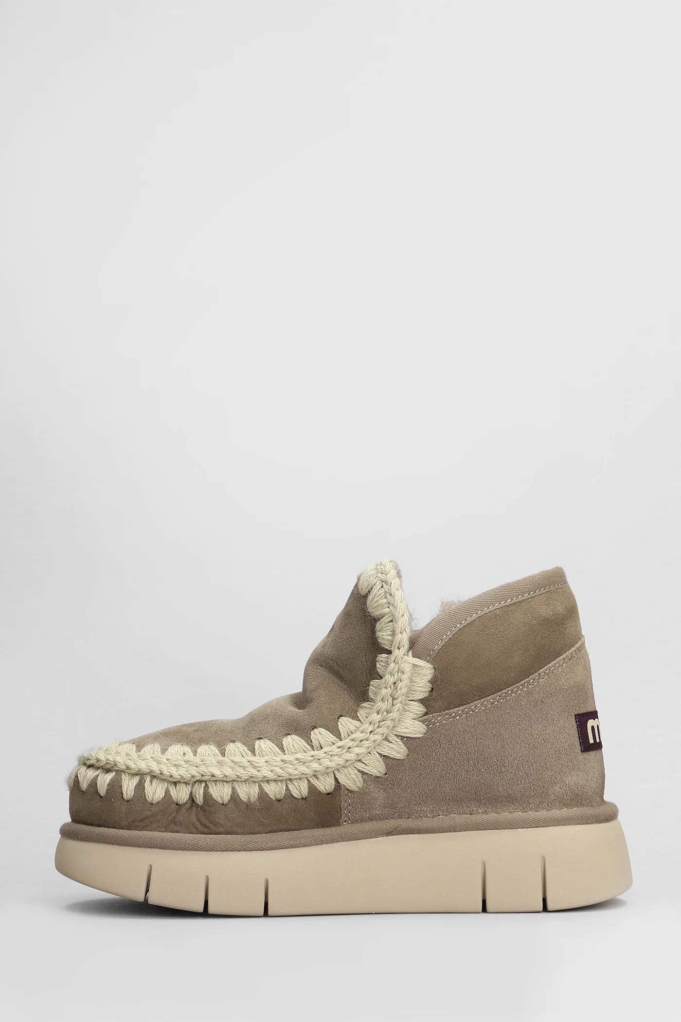 Eskimo bounce low heels Ankle boots in grey suede - Image 3