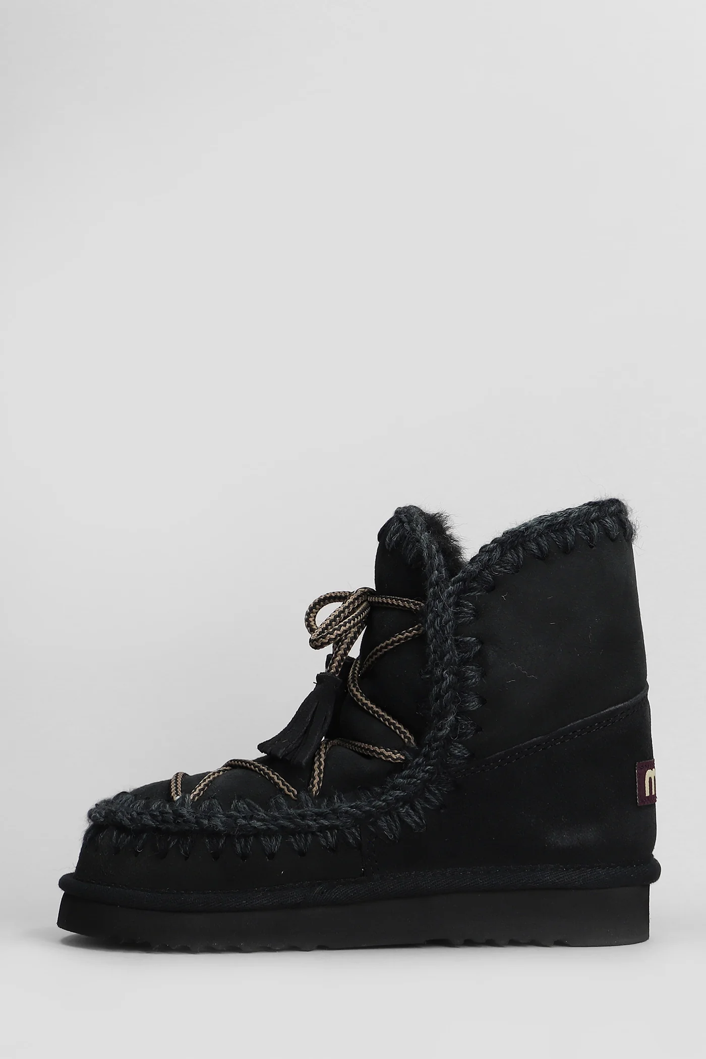 Eskimo scoubidoo low heels Ankle boots in black leather - Image 3