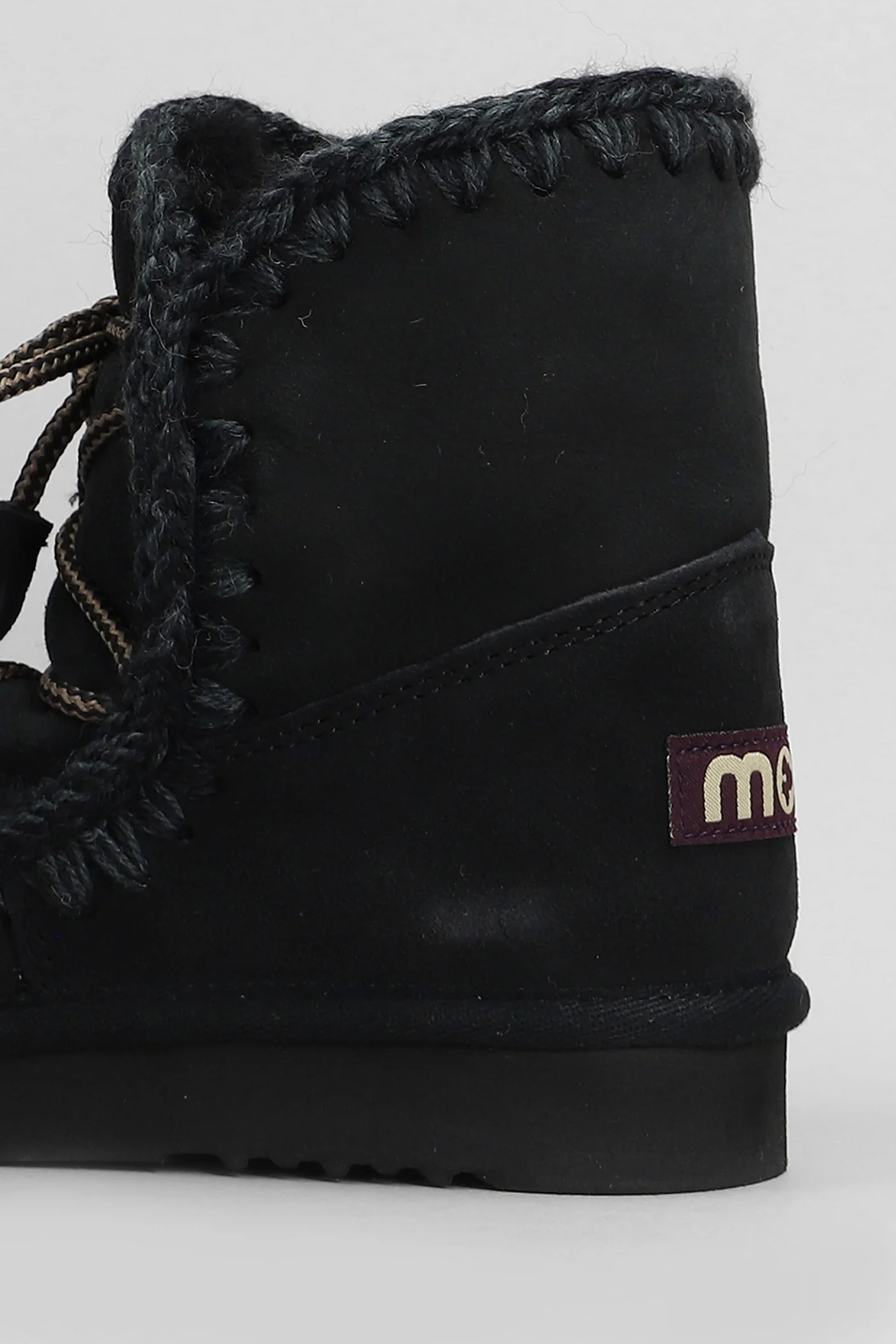 Eskimo scoubidoo low heels Ankle boots in black leather - Image 5