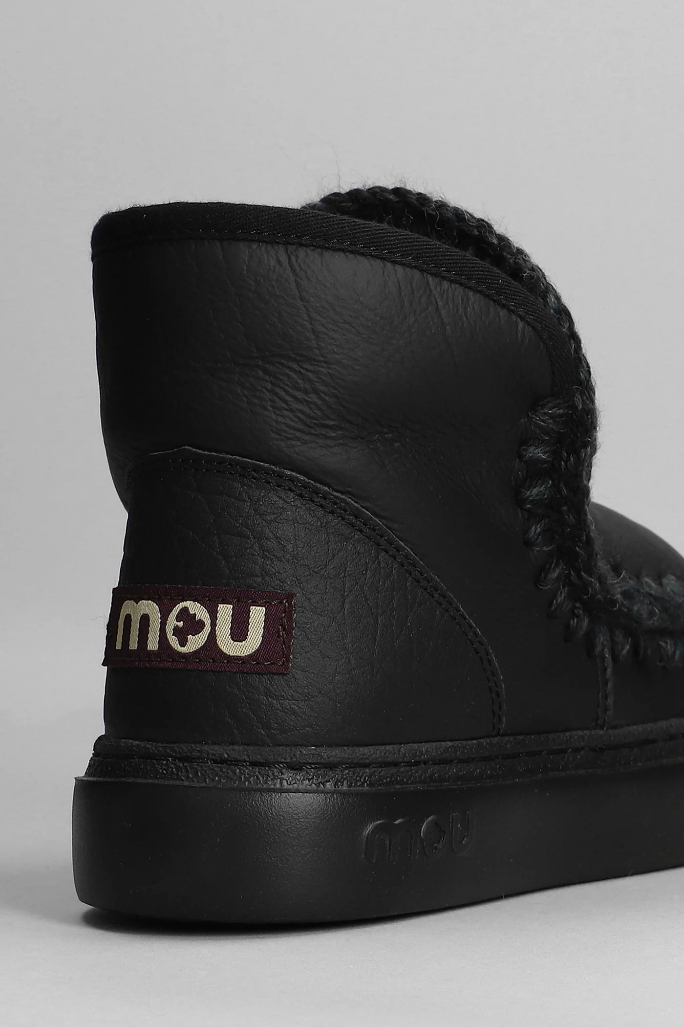 Eskimo sneaker bold low heels Ankle boots in black leather - Image 5