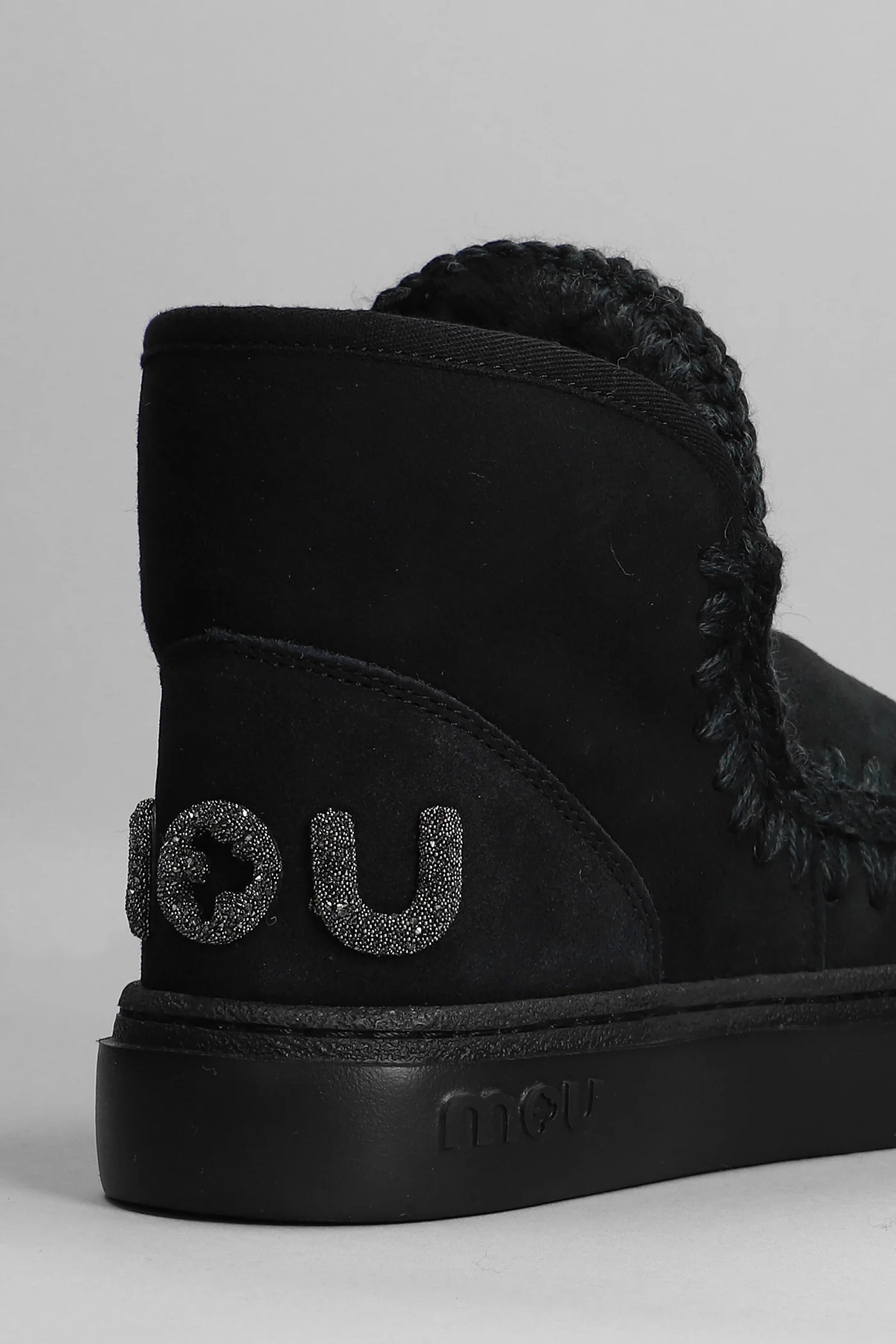 Eskimo Sneaker Bold low heels Ankle boots in black suede - Image 5