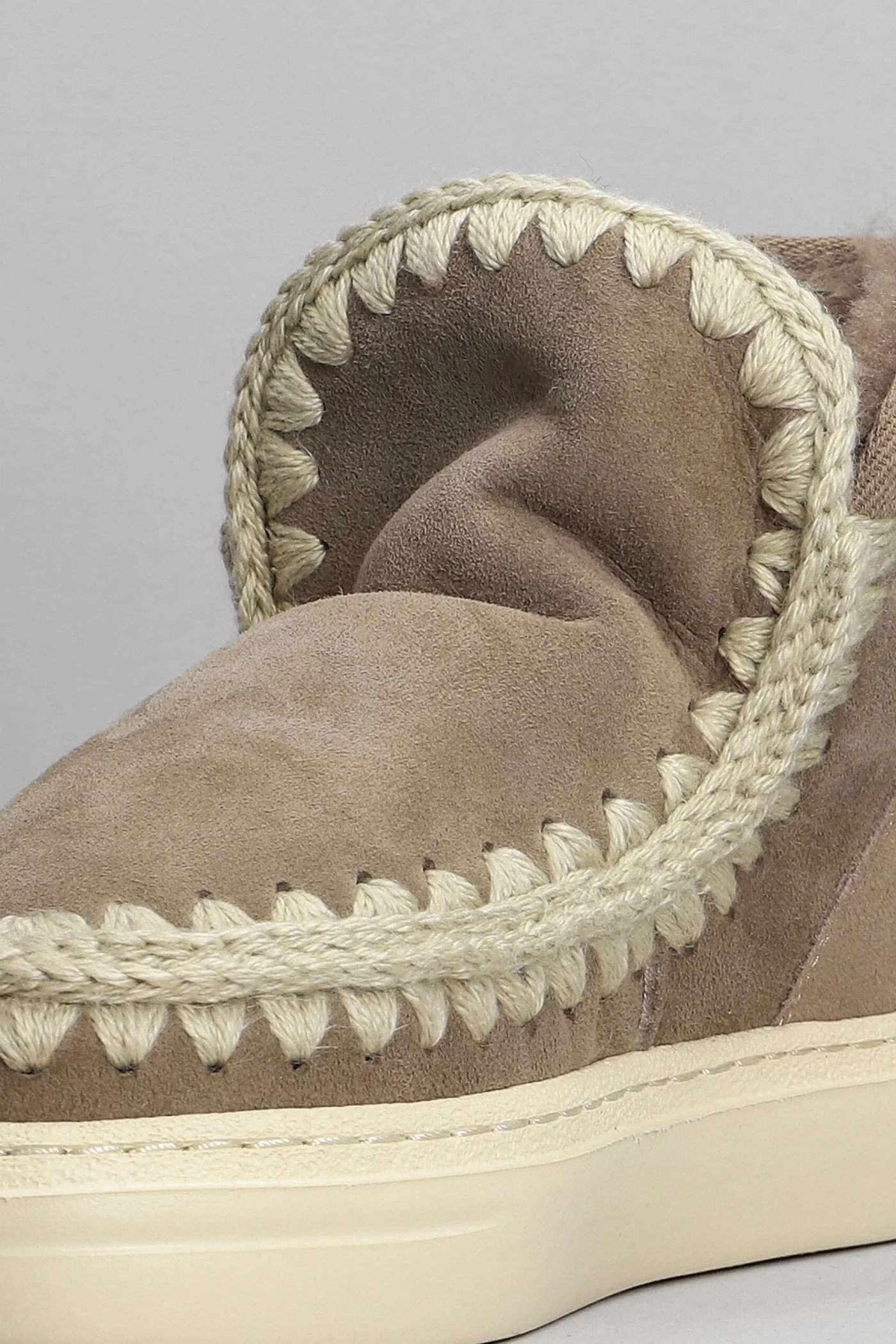Eskimo Sneaker Bold low heels Ankle boots in taupe suede - Image 5