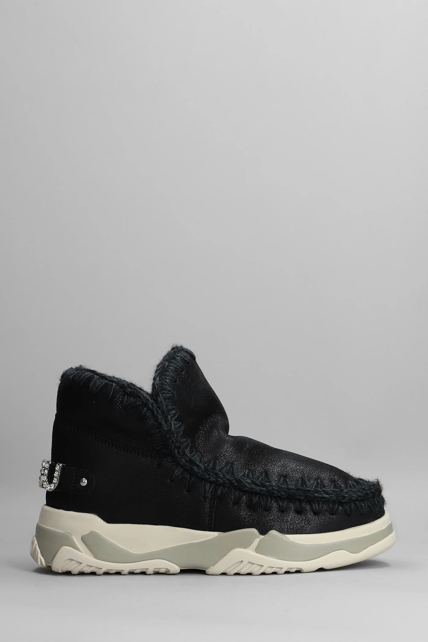 Eskimo Trainer low heels Ankle boots in black leather