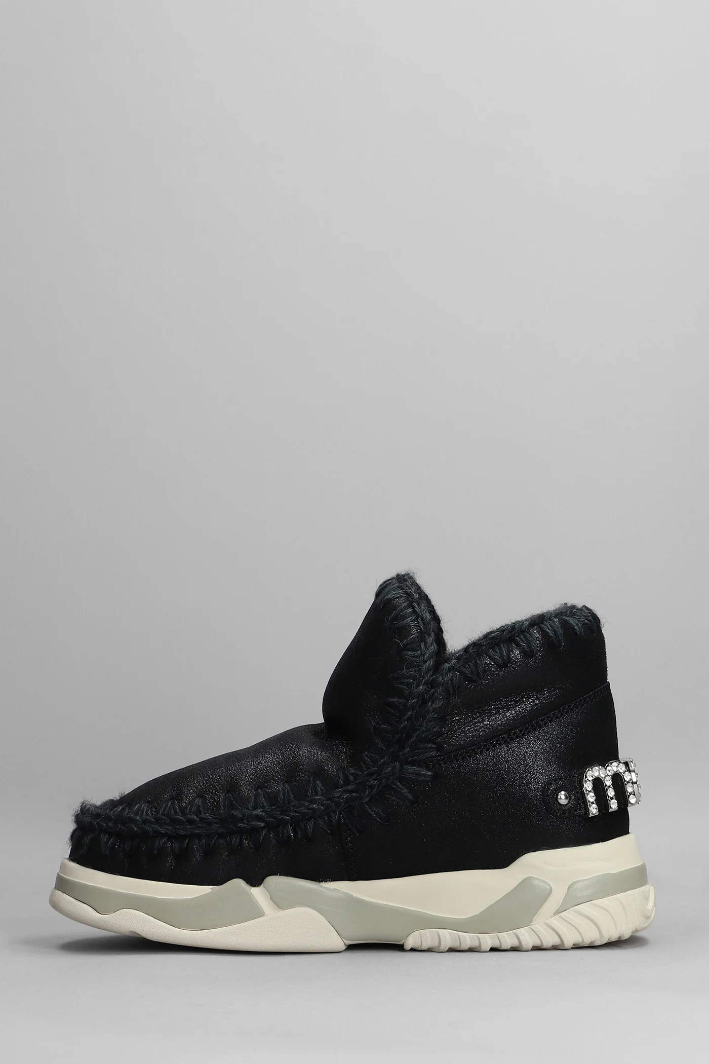 Eskimo Trainer low heels Ankle boots in black leather - Image 3