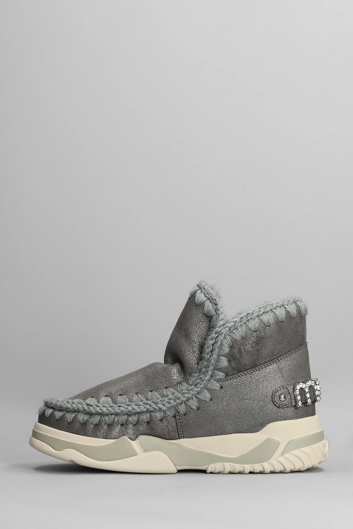 Eskimo Trainer low heels Ankle boots in grey leather - Image 3