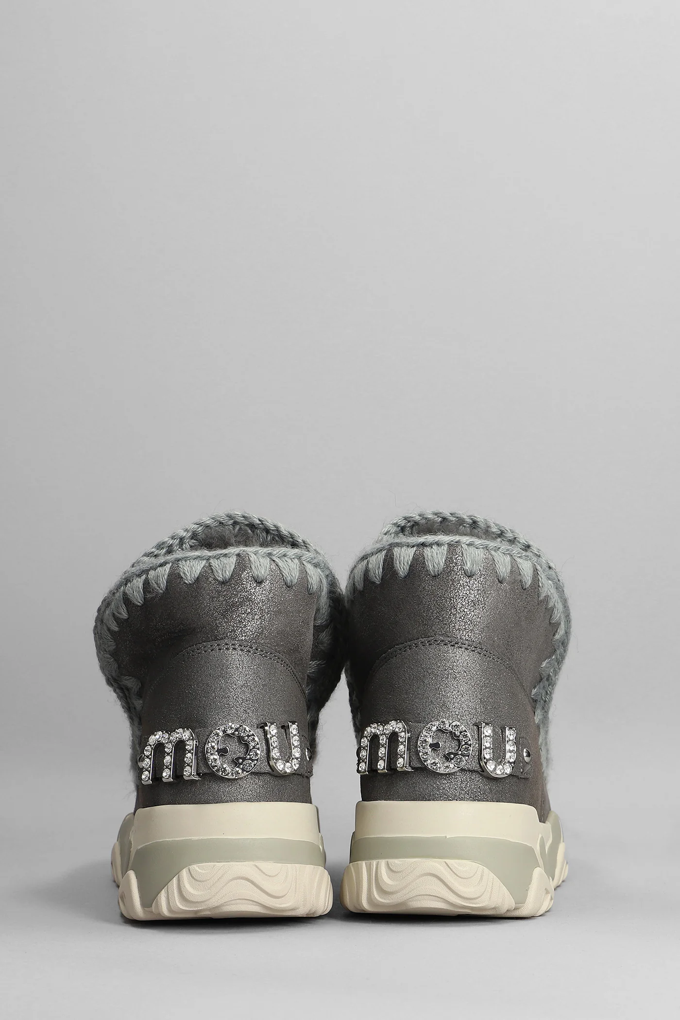 Eskimo Trainer low heels Ankle boots in grey leather - Image 4