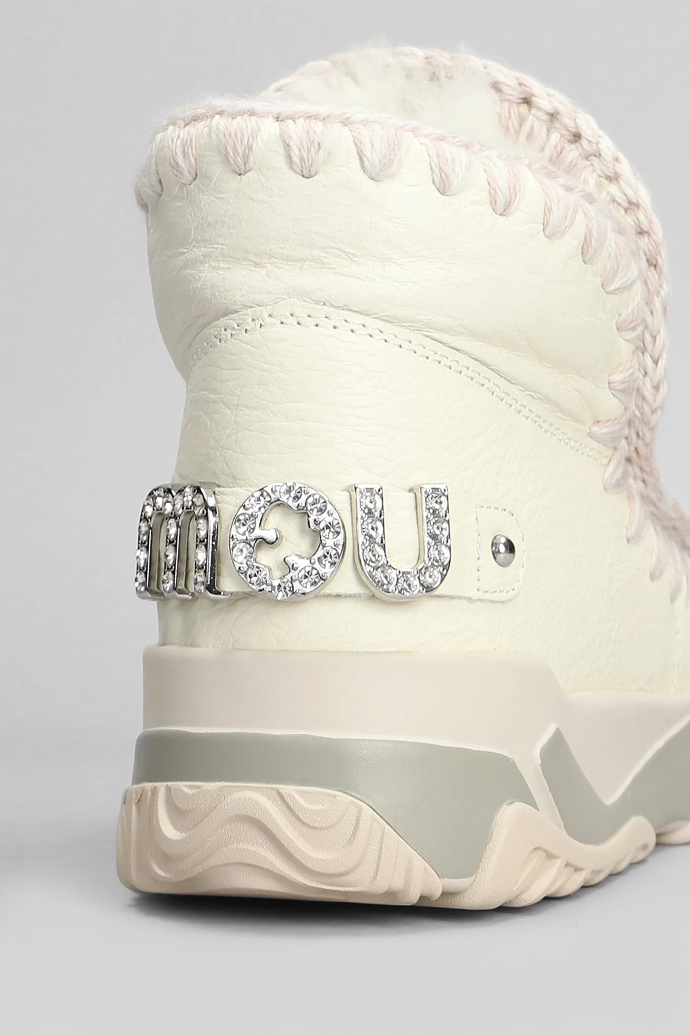 Eskimo Trainer low heels Ankle boots in white leather - Image 5