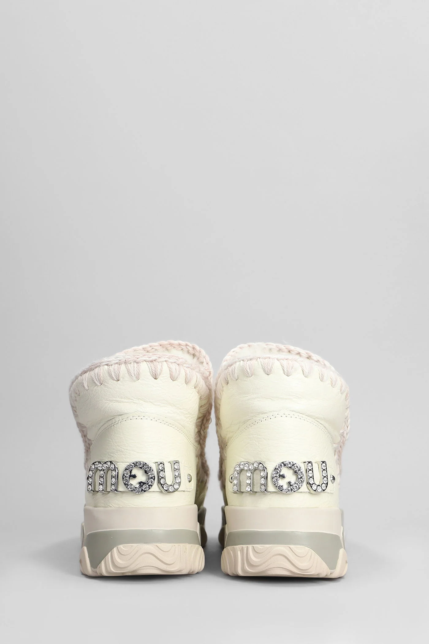 Eskimo Trainer low heels Ankle boots in white leather - Image 4