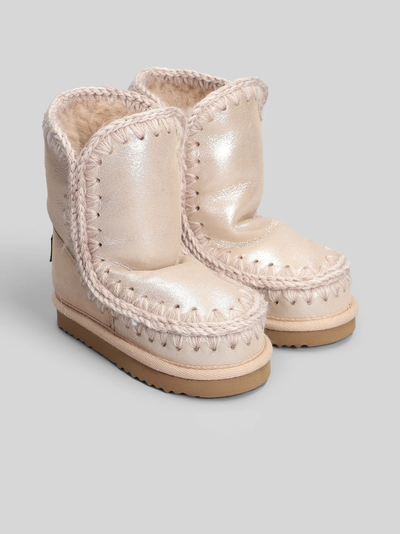 Eskimo boot kid low heels Ankle boots in rose-pink glitter - Image 2