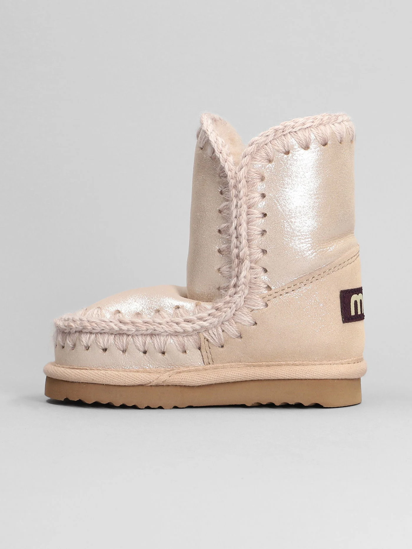 Eskimo boot kid low heels Ankle boots in rose-pink glitter - Image 3
