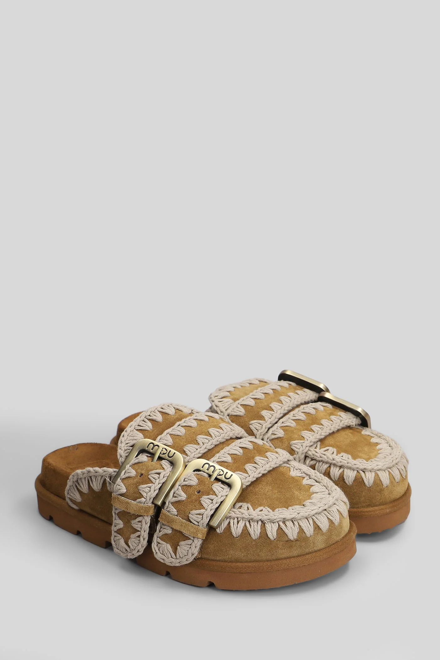 Low Bio Sandal Slipper-Mule in leather color suede - Image 2