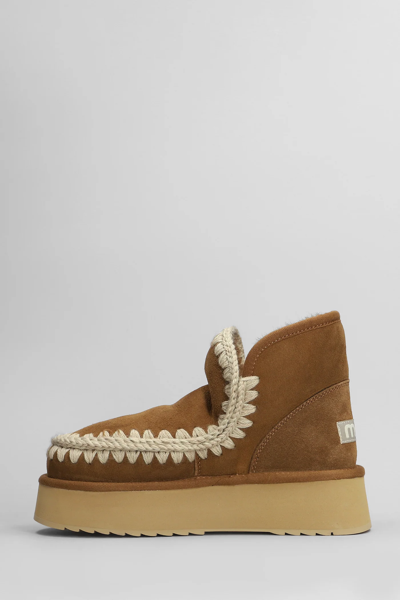 Mini eskimo platform High heels Ankle boots in brown suede - Image 3