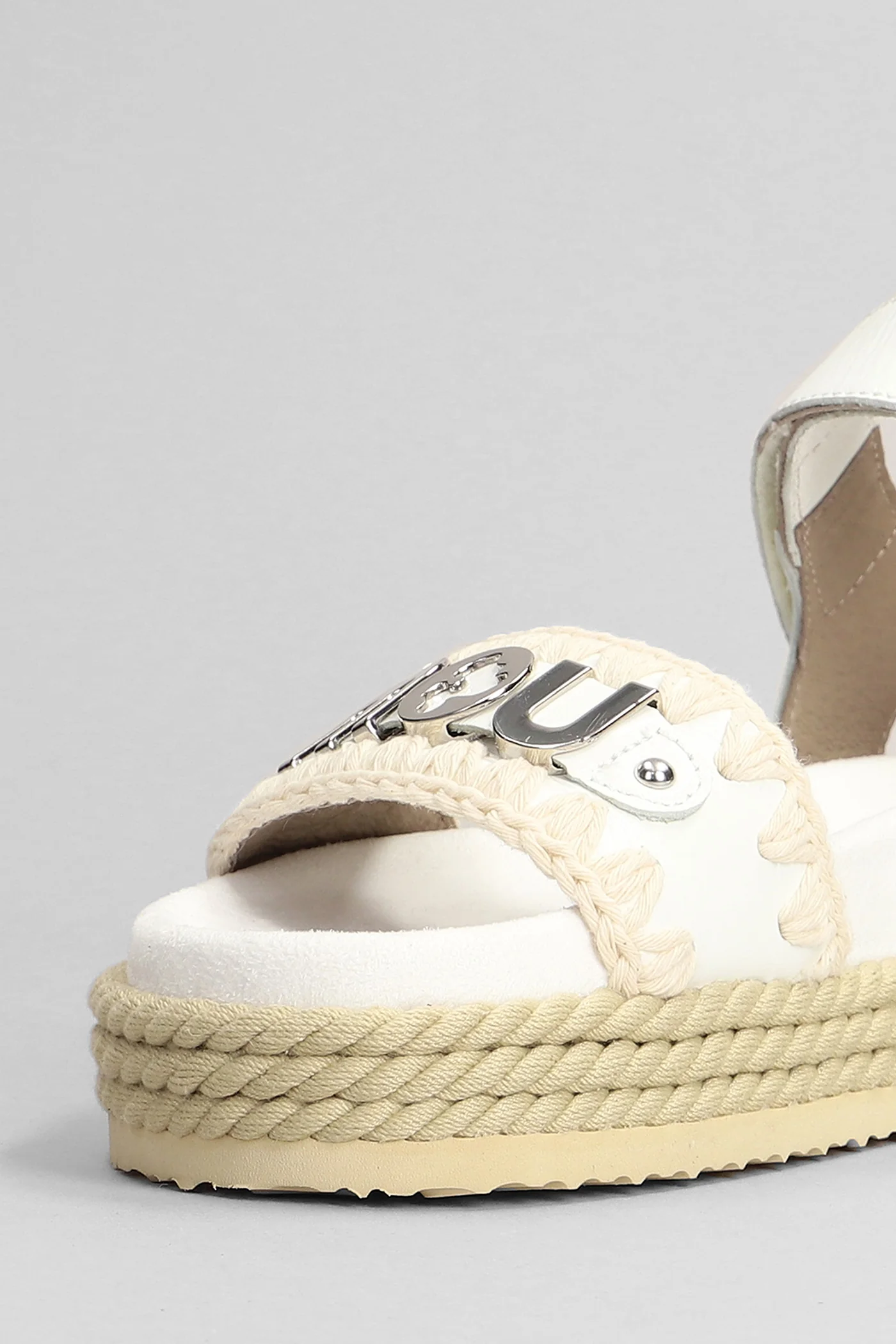 Rope Bio Sandals in white leather - Image 5