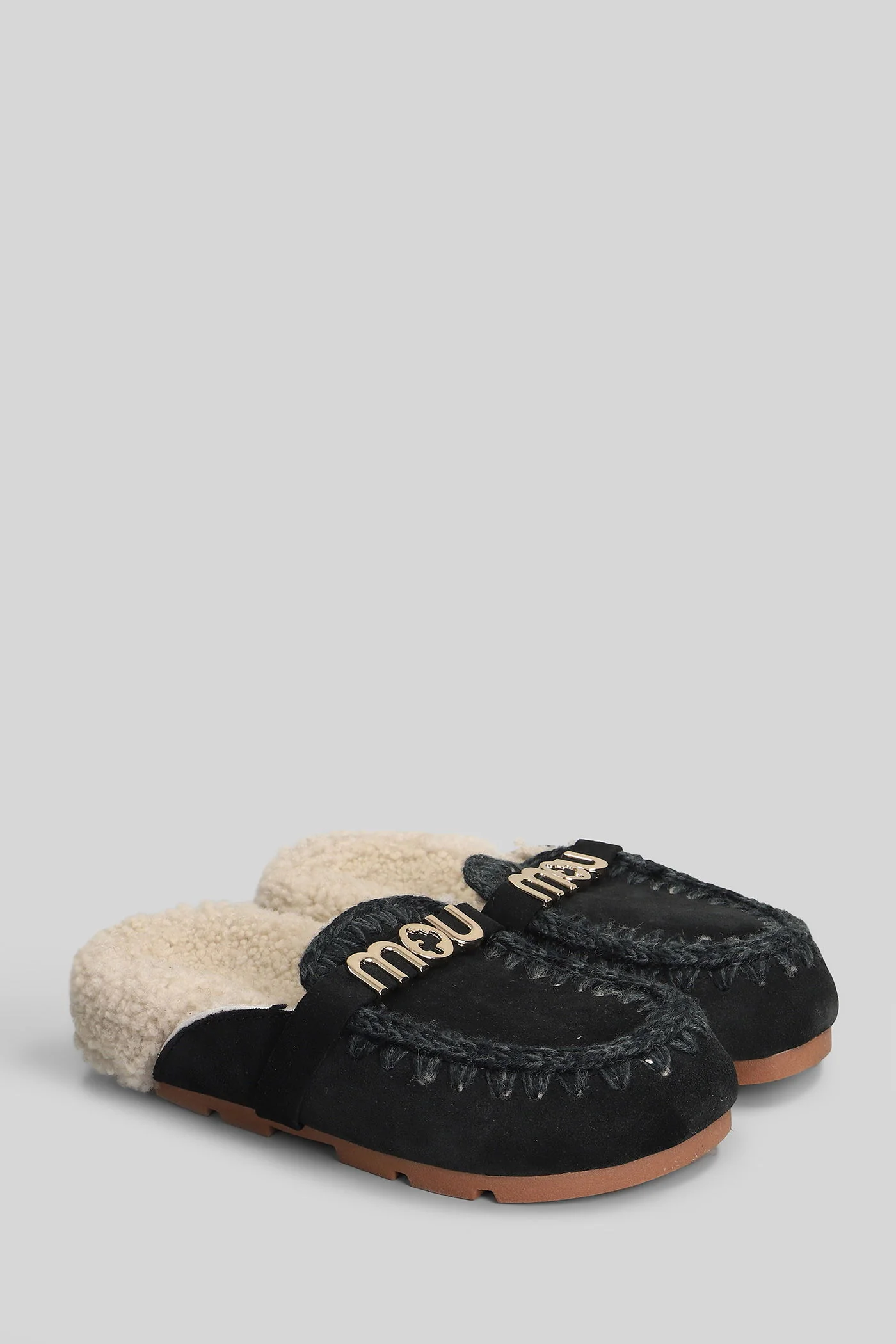 Winter bio slide Slipper-Mule in black suede - Image 2