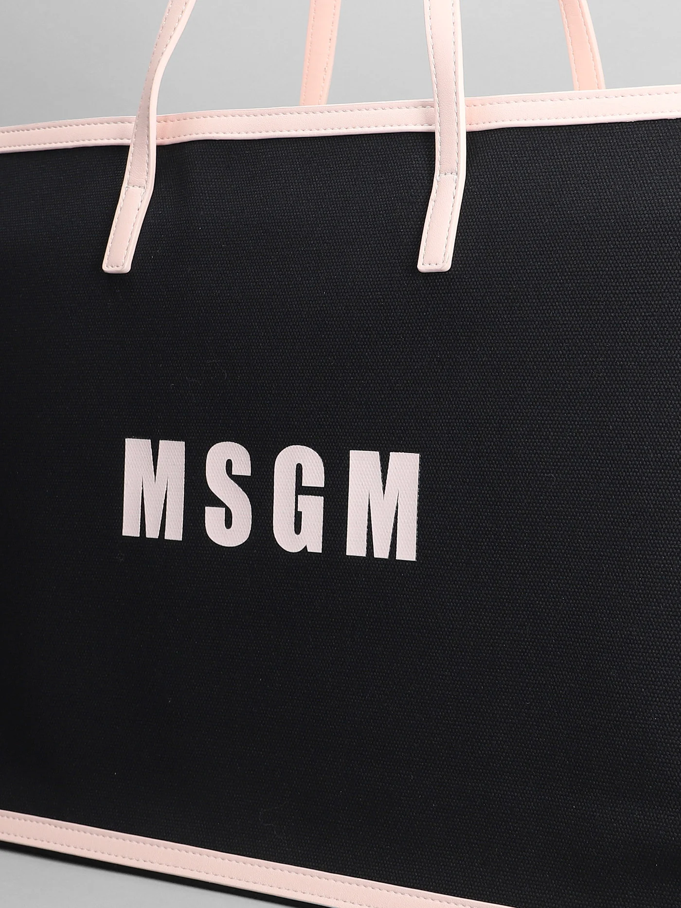 Hand bag in black cotton - Image 4