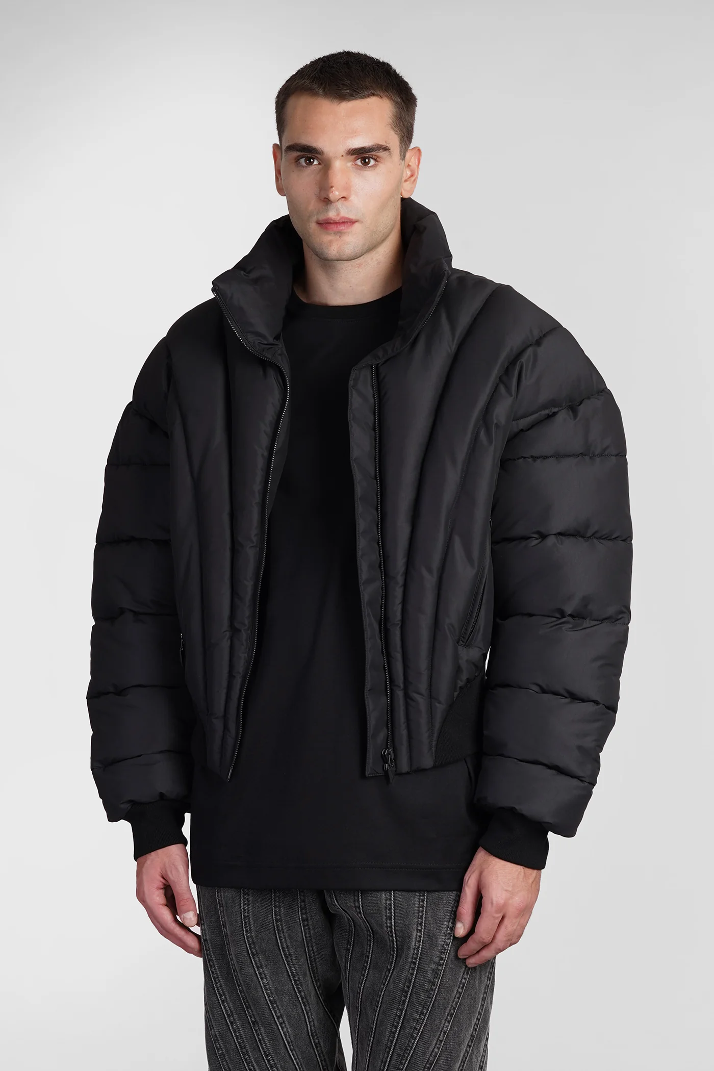 Bomber Jacket in black polyester