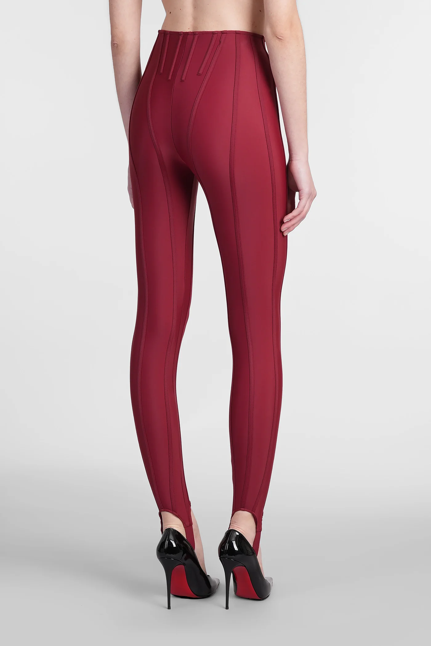 Leggings in bordeaux polyamide - Image 3