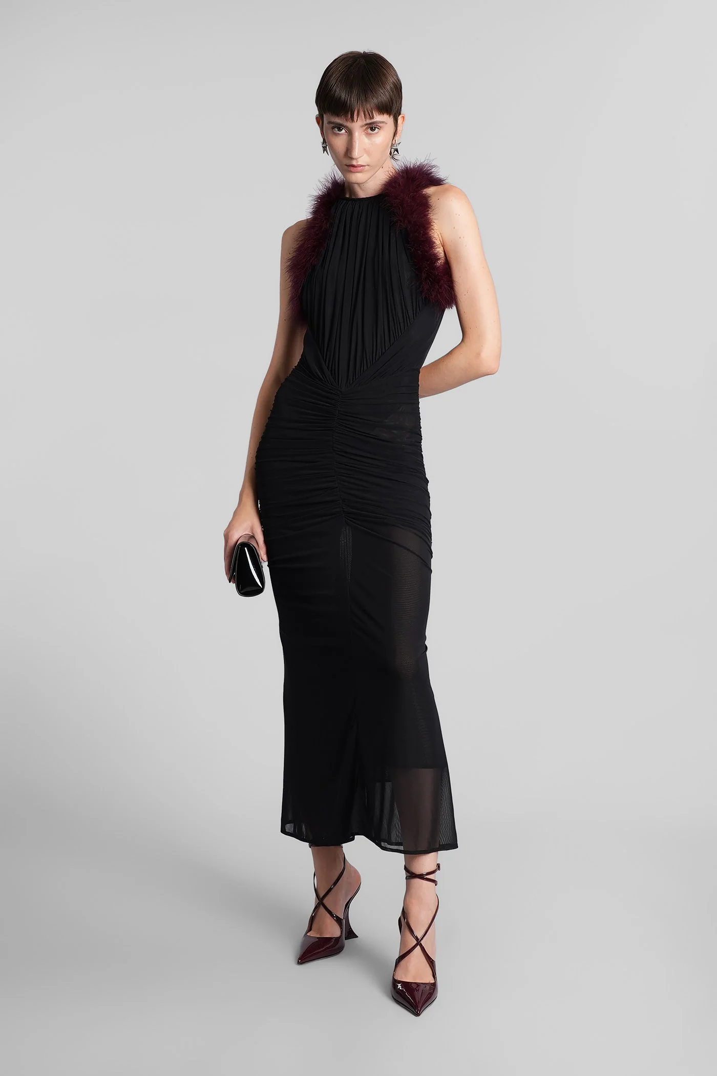 Long dress in black cotton - Image 2