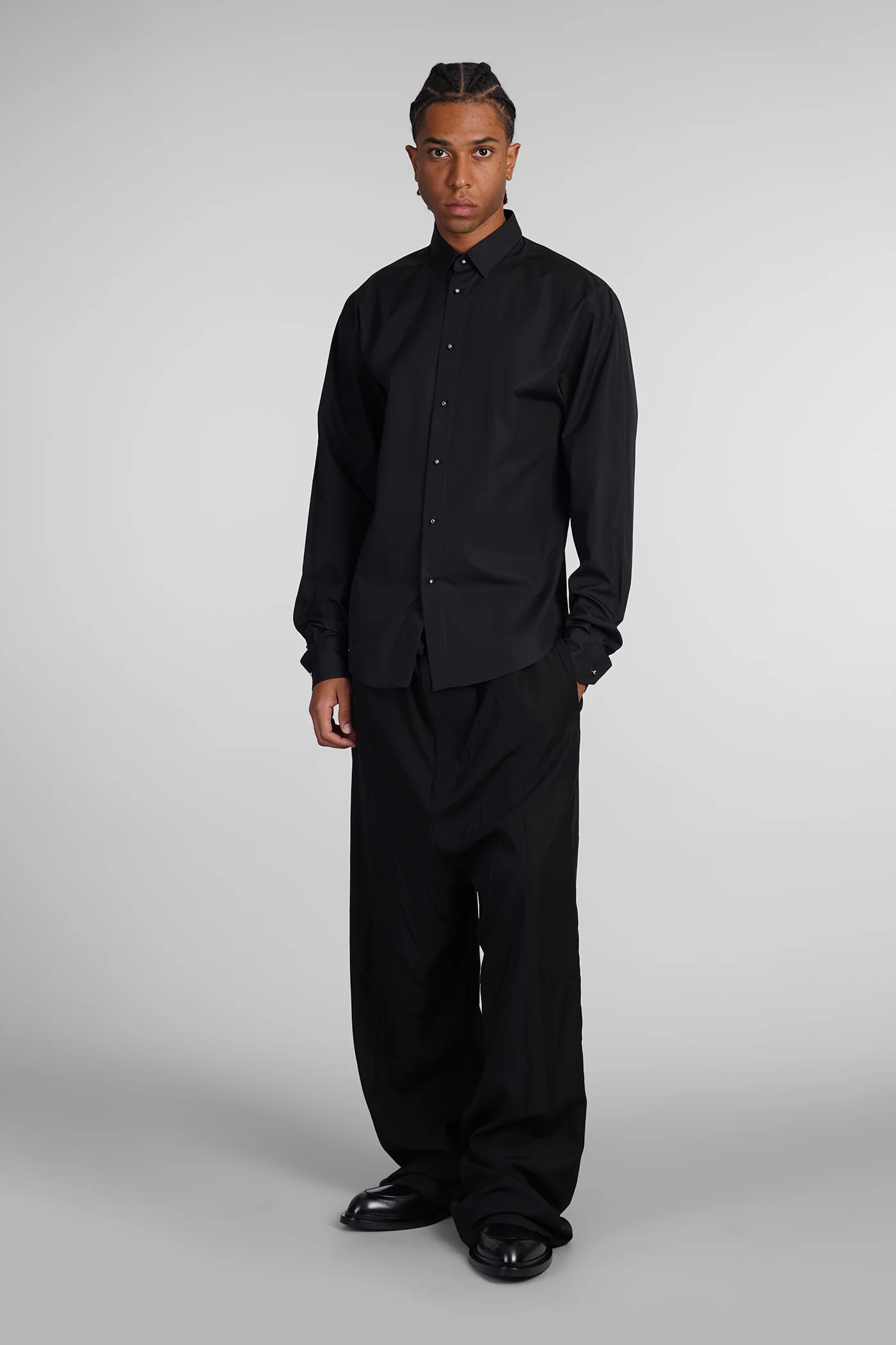 Shirt in black cotton - Image 2