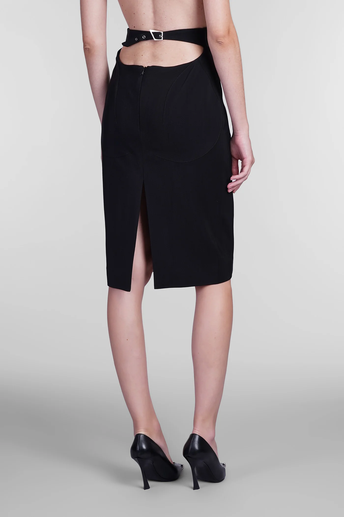 Skirt in black viscose - Image 3