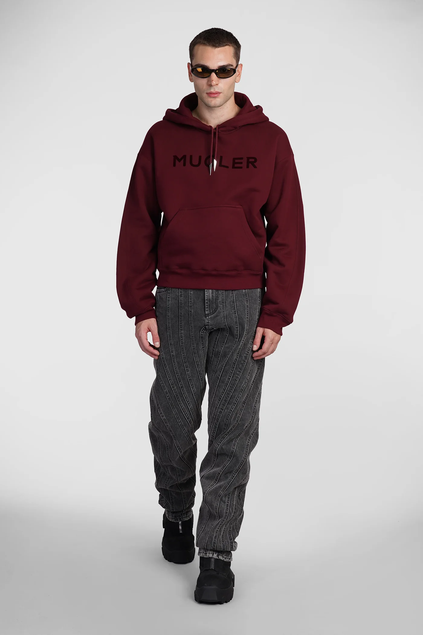 Sweatshirt in bordeaux cotton - Image 2