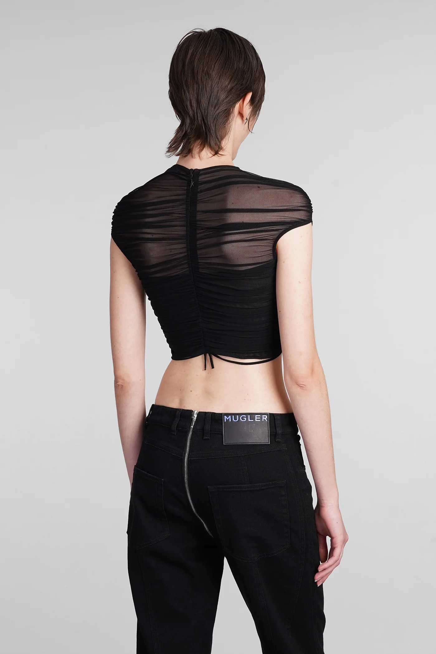 Topwear in black polyamide - Image 3