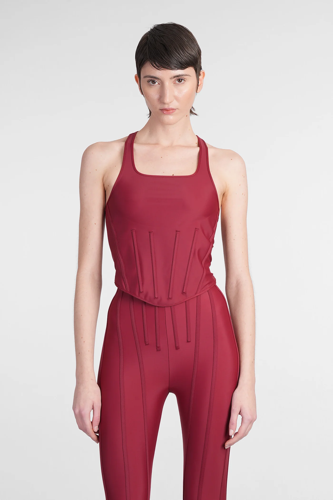 Topwear in bordeaux polyamide