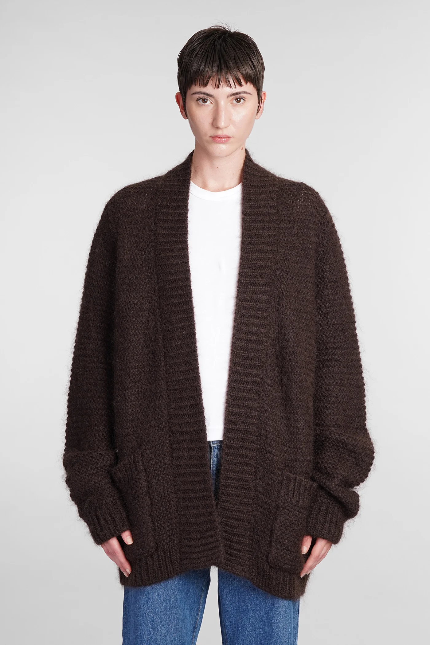Baima Cardigan in brown wool