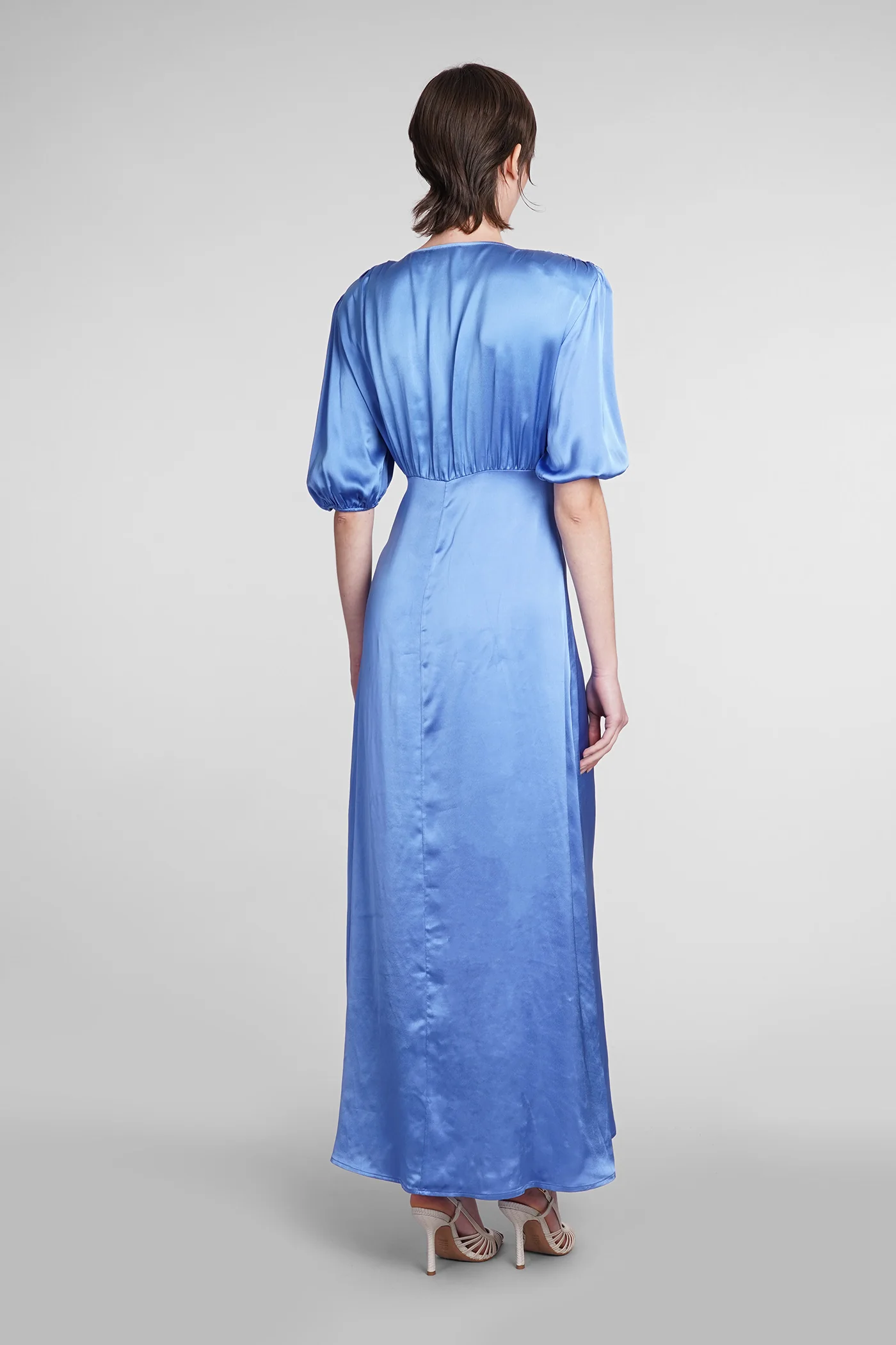Grand ribaud chemisi Dress woman  in blue viscose - Image 3