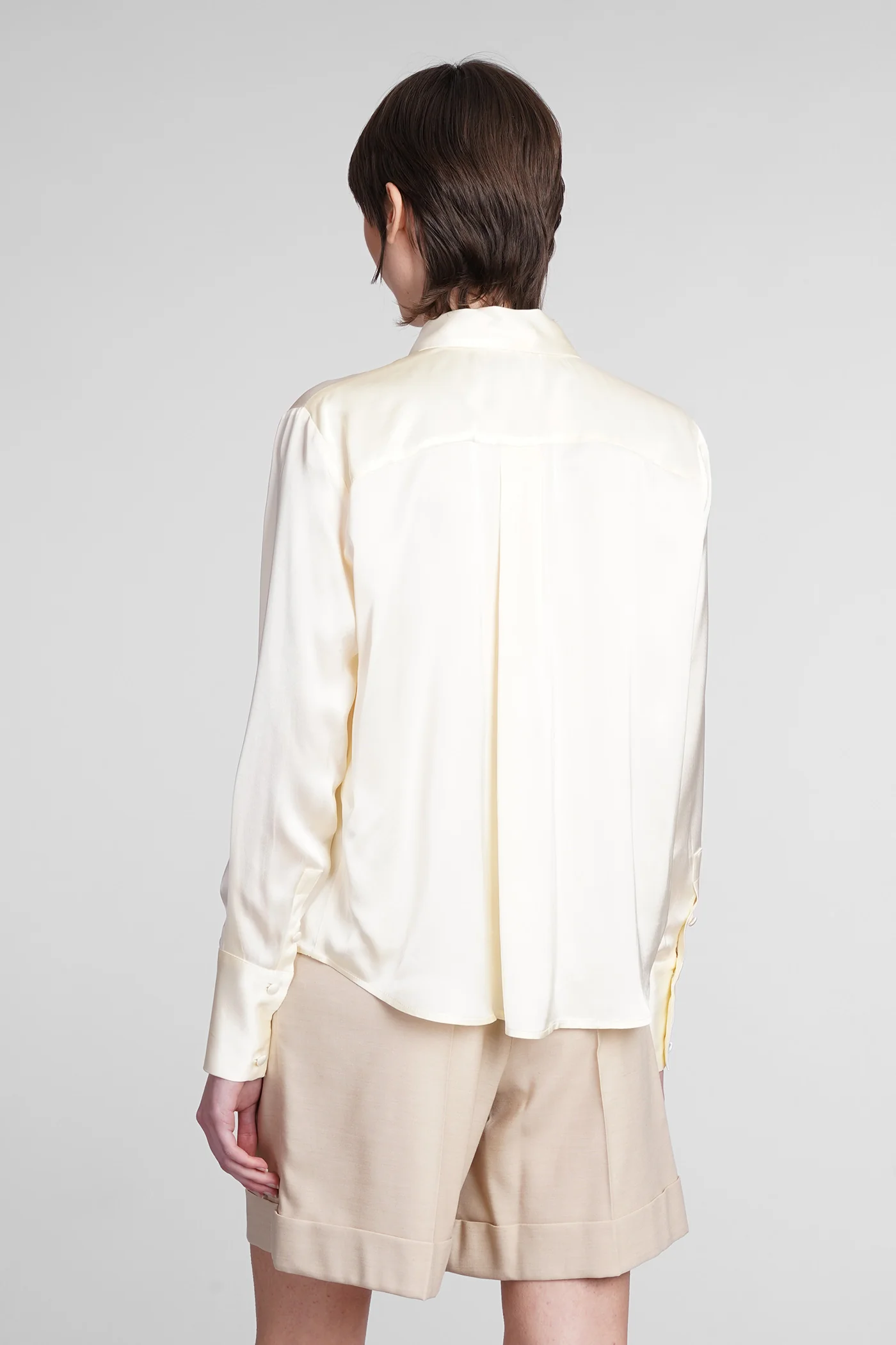 Grand ribaud Shirt in beige viscose - Image 3