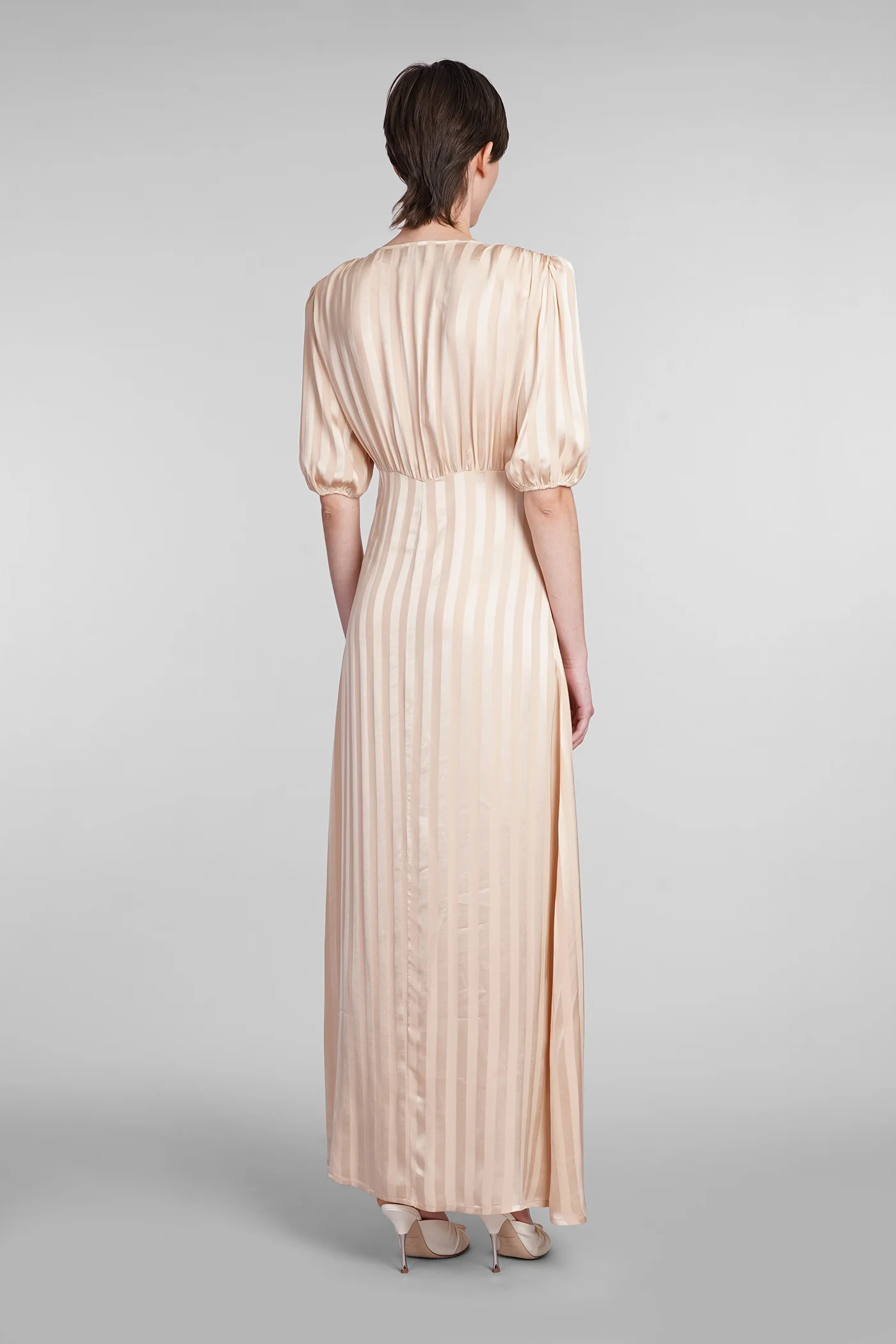La galion Dress woman  in beige viscose - Image 3