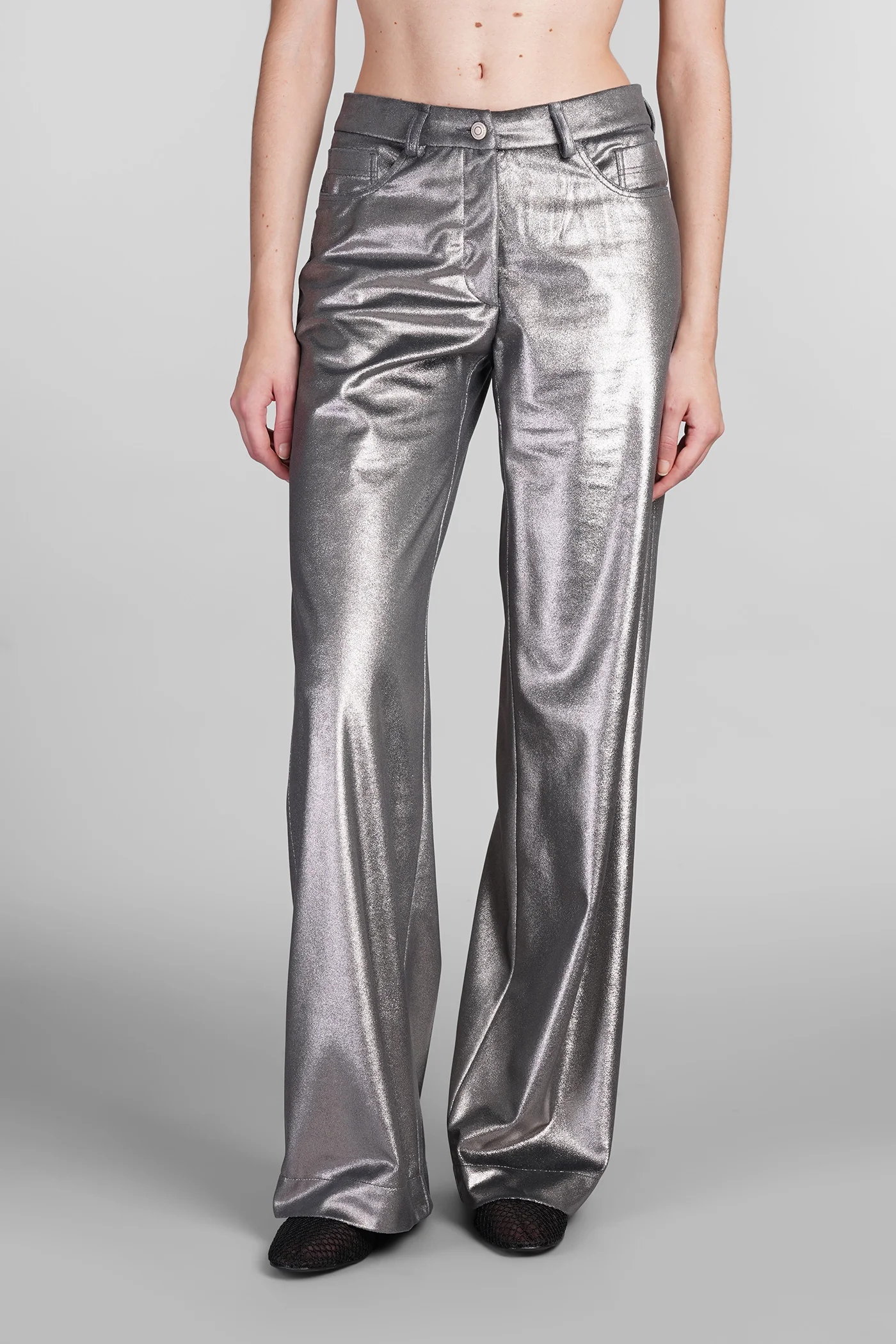 Pegaso Pants in silver polyester